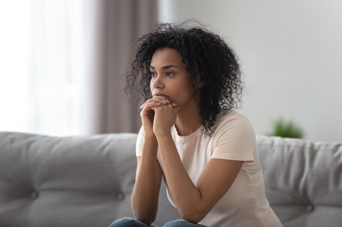 woman grieving sad